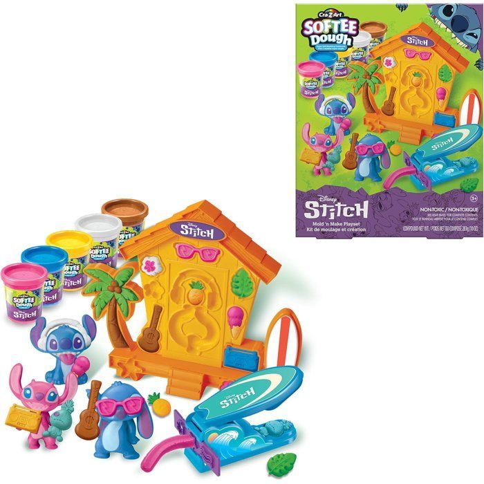 LEXIBOOK CRAZART - Kit para crear figuras de Stitch con arcilla de modelar suave y maleable.
