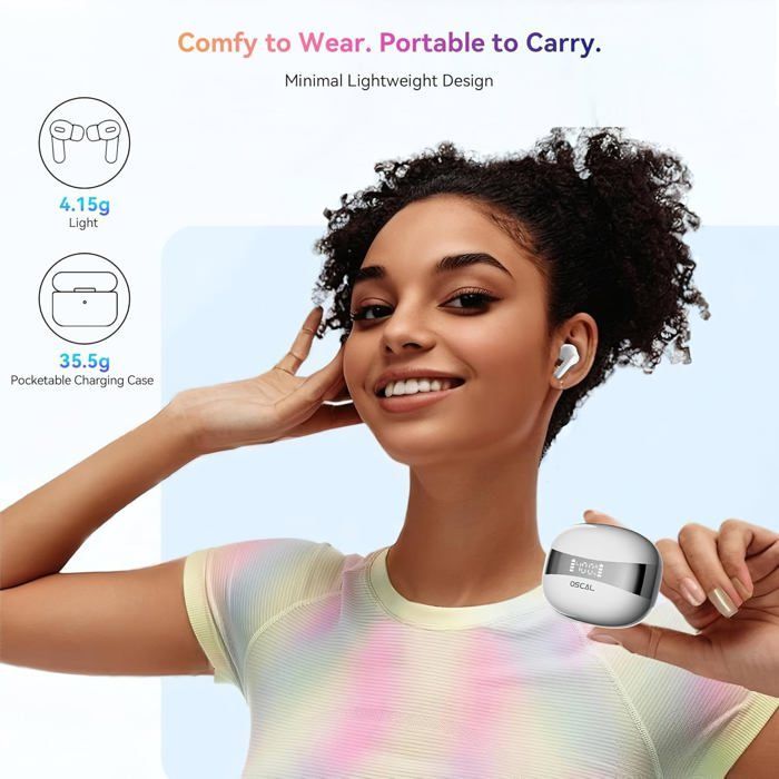 Écouteurs Bluetooth sans Fil avec Réduction de Bruit ANC, 40H Autonomie - Écouteurs Intra-Auriculaires Sport IPX7, Bluetooth 5.4
