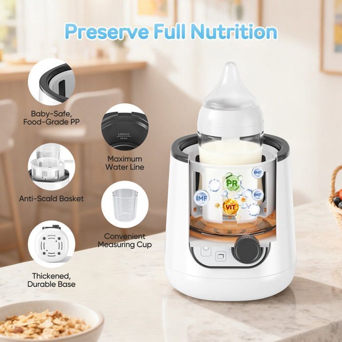 Multifunctionele flessenwarmer – babysterilisator met nauwkeurige temperatuurregeling