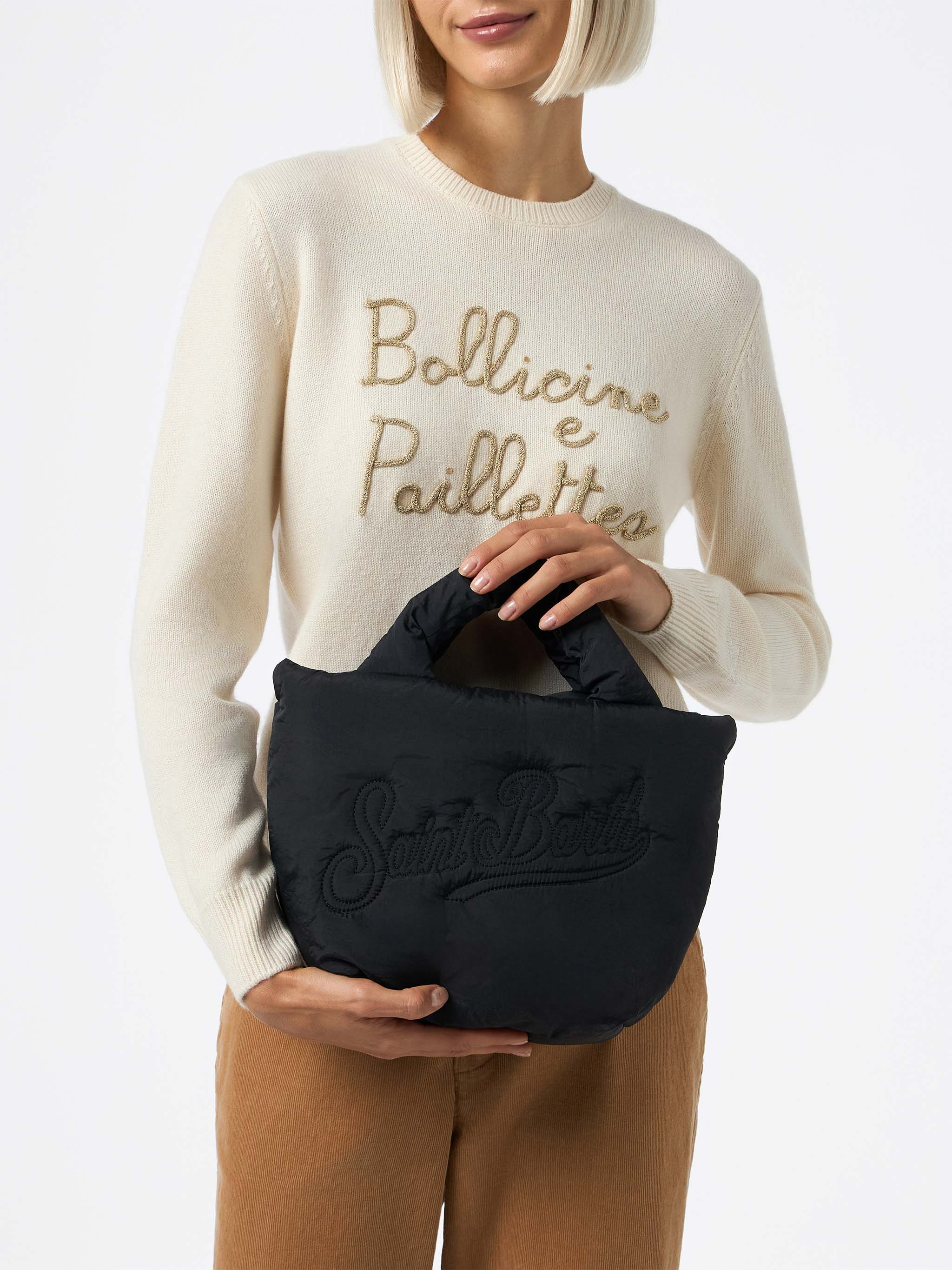 Colette Puffer zwarte handtas met schouderband