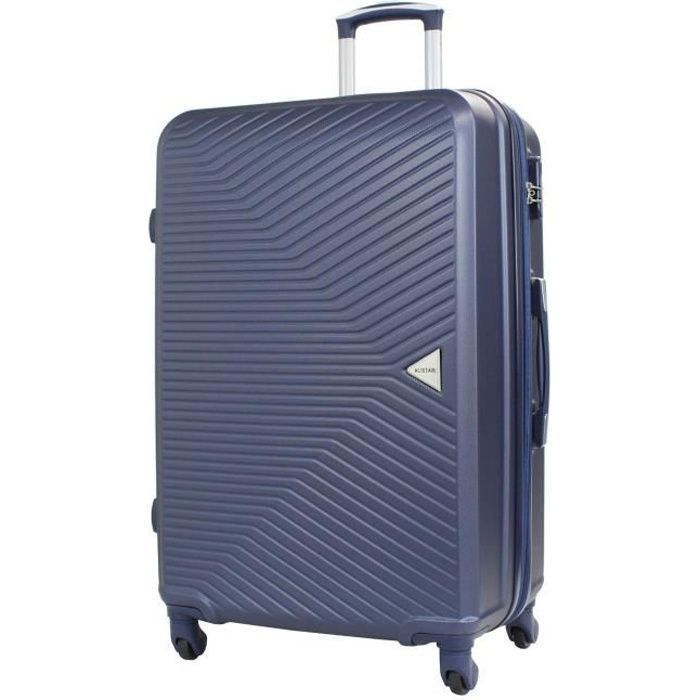 Maleta grande Alistair - Colección Hierro - 4 ruedas - ABS ultrarresistente - Azul