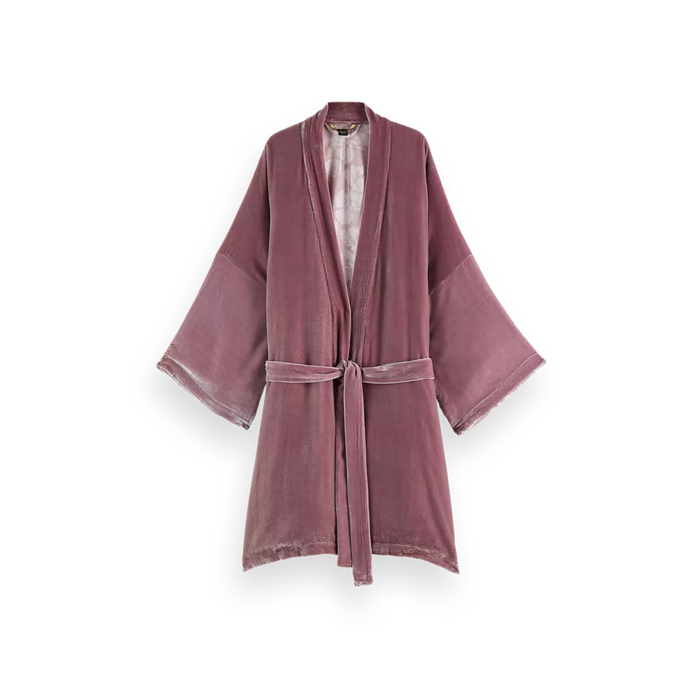 Kimono corto de terciopelo de seda viscosa de la colección Saigon de House of Rituals