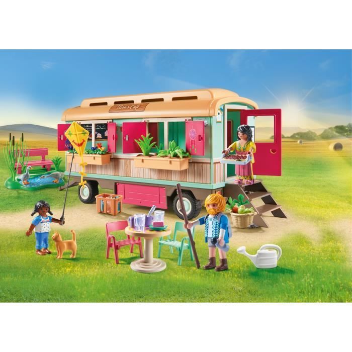 PLAYMOBIL 71441 Cafetería en caravana, Vida en la granja, 145 piezas, Para mayores de 4 años