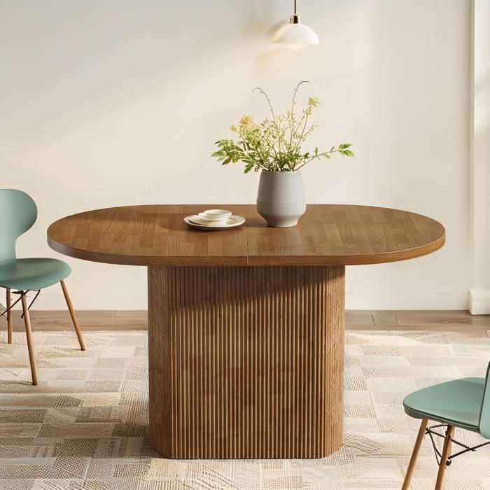 Ovaler Esstisch – 120 x 70 x 75 cm – Küchentisch aus Holz – für 4 Personen, geeignet für Esszimmer, Küche und Wohnzimmer, Braun