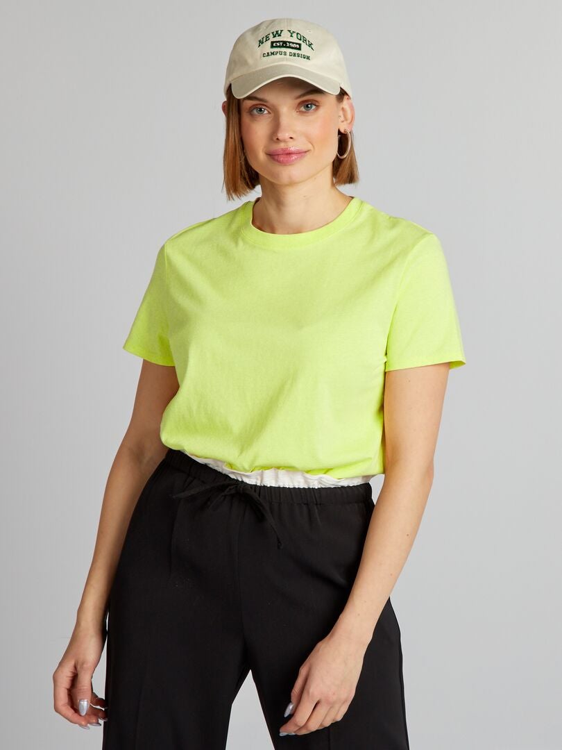 Camiseta lisa de malha - amarelo claro