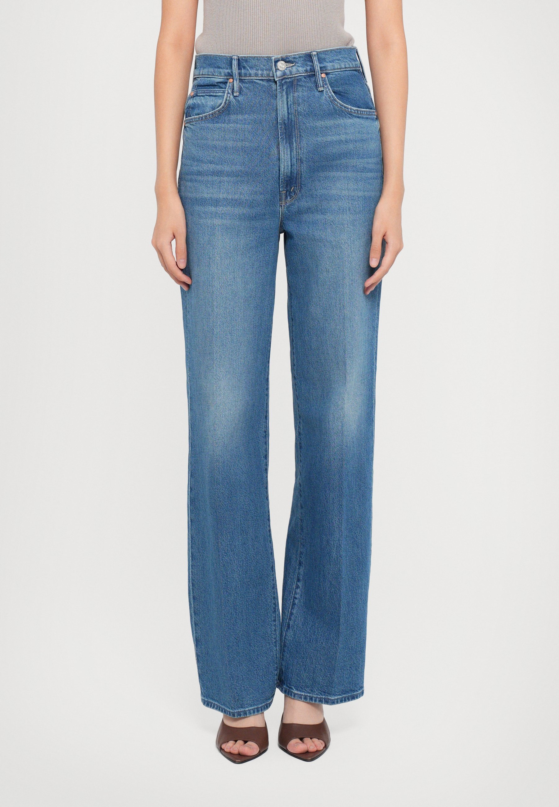 Mother HI WAISTED TUNNEL VISION SNEAK SUPERIOR - Straight Leg Jeans - Blue Denim