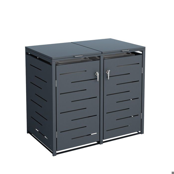 Abri cache poubelle double 2x240L