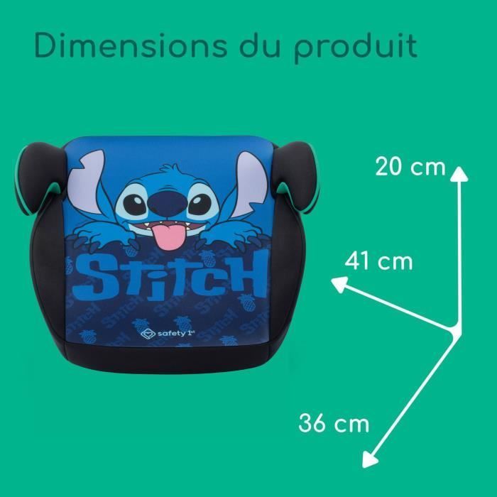 SAFETY 1st Disney© Siège auto réhausseur Star Plus i-Safe Stitch, Groupe 3, ceinturé, de 6 à 10-12 ans (36kg), Classic Stitch