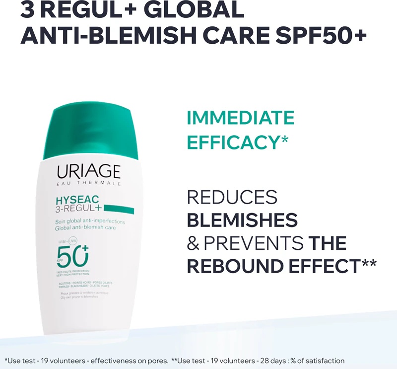 Uriage Hyseac 3-Regul+ Глобална крема против несаница SPF50+ за масну кожу SPF 50+