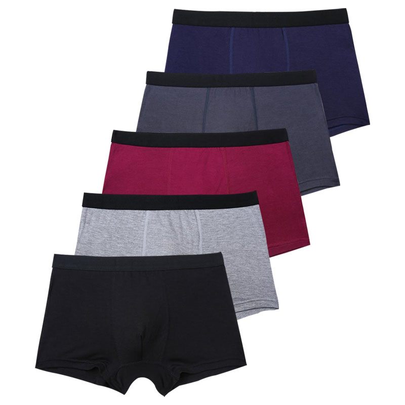 pezzi/Boxer da uomo in bambù, mutande da uomo traspiranti, morbide e comode, tinta unita.