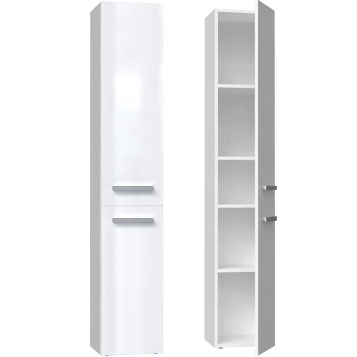KOMMA - Armario de baño de 2 puertas - 31x30x174cm - Columna de almacenamiento para baño