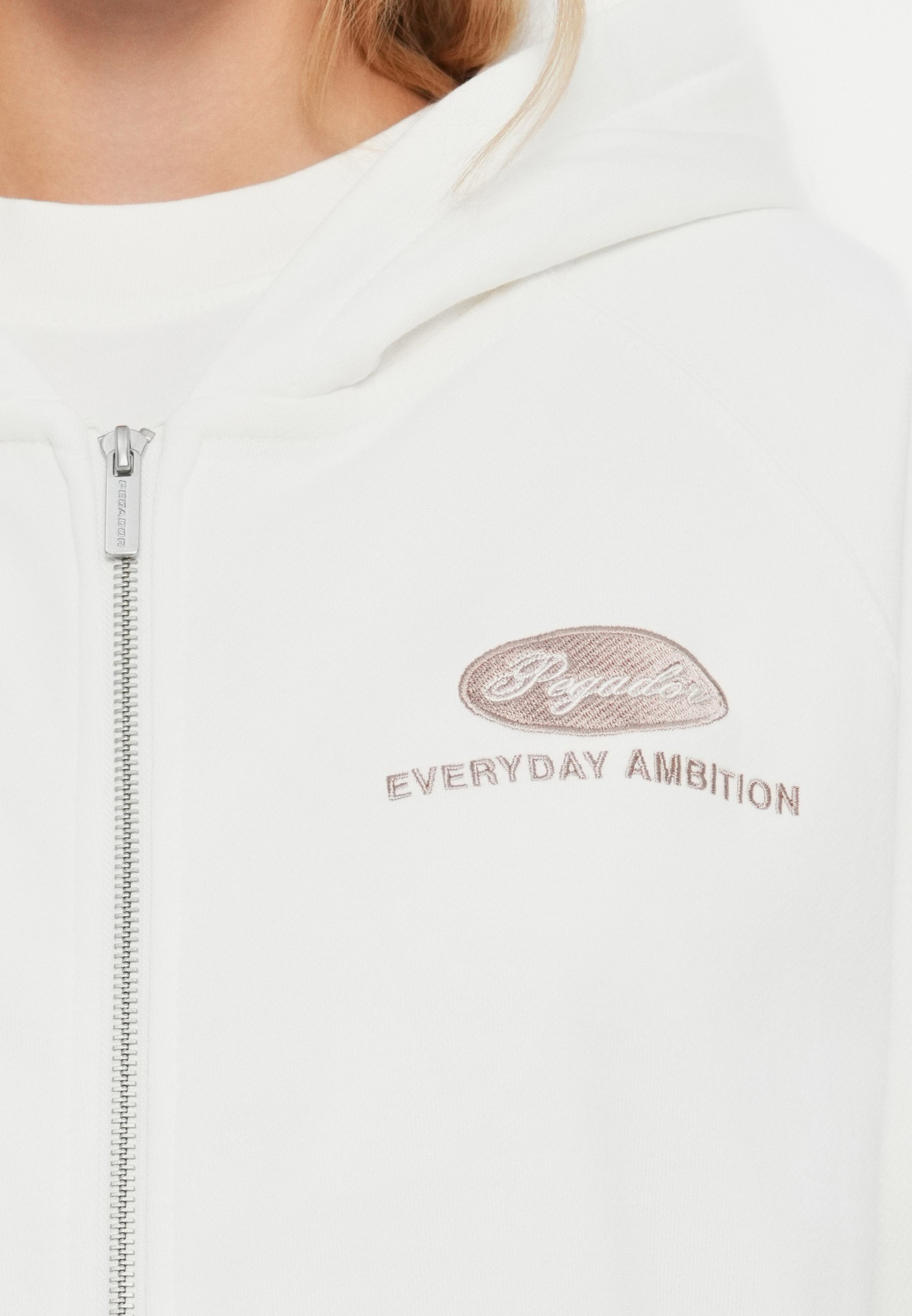 Pegador NELE OVERSIZED JACKET - Sweatshirt met rits - warm wit
