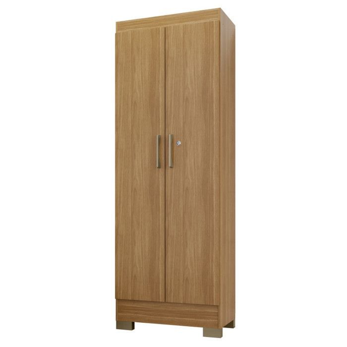 Multifunctional Oak Cabinet with 2 Doors and 5 Shelves, W 63 cm x H 180 cm x D 35 cm - W 63 cm x D 35 cm x H 180 cm