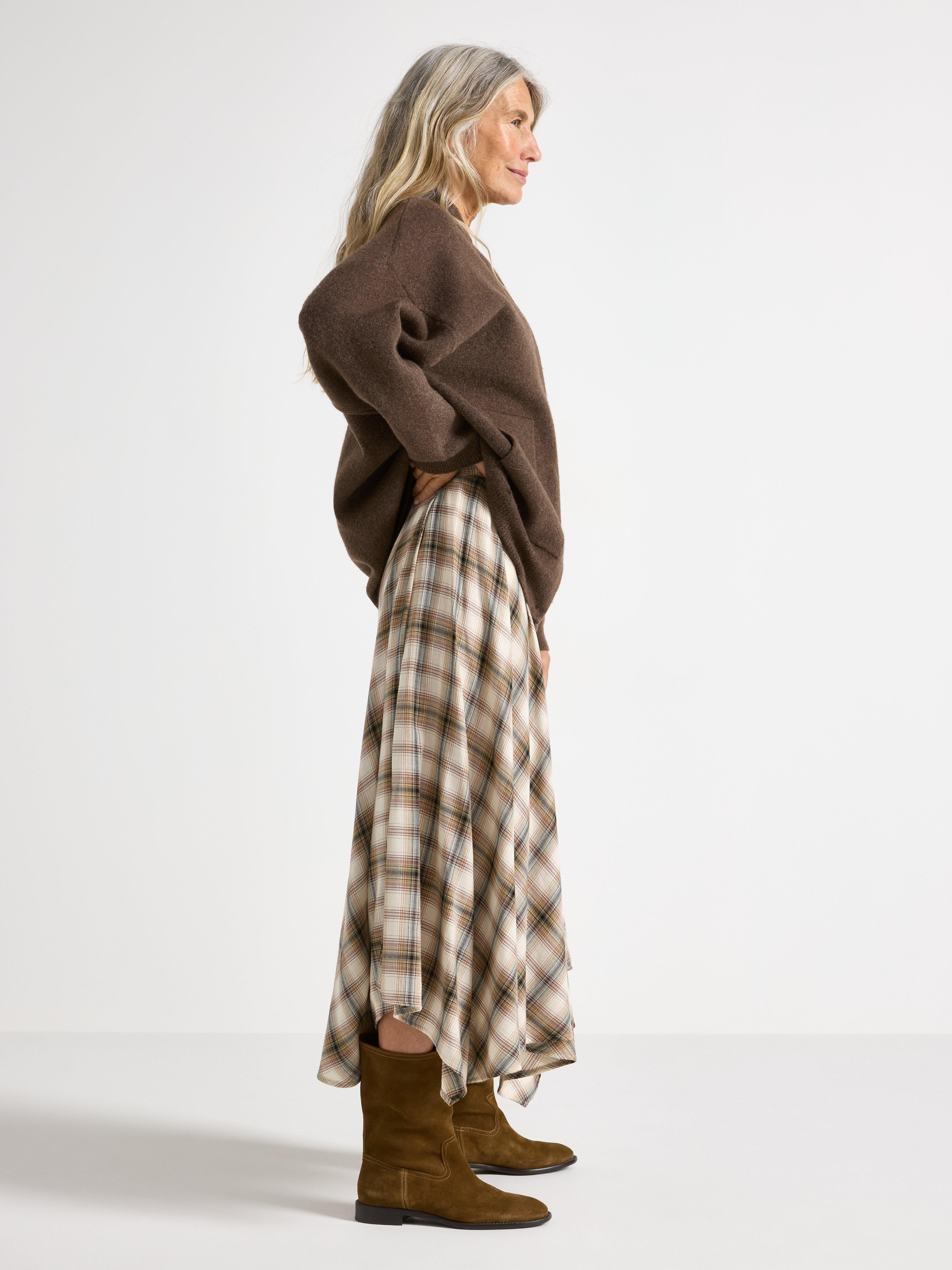 Jupe midi beige clair