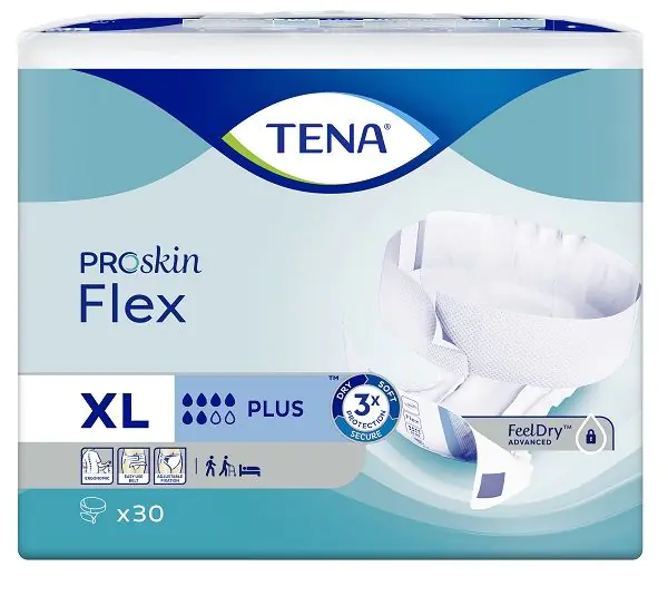 Tena Flex ProSkin Plus, Pieluchomajtki dla dorosłych, 105-153cm, Extra Large