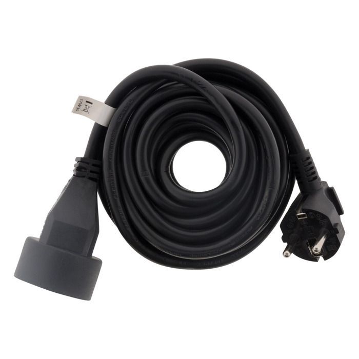 Set di 3 prolunghe 16A HO5VV-F 3G1.5mm² - Nere 3m - Zenitech