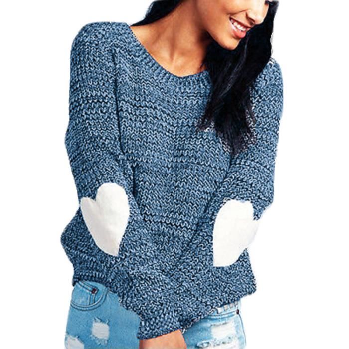 Pull femme de marque Col  XXS,Blanc/bleu