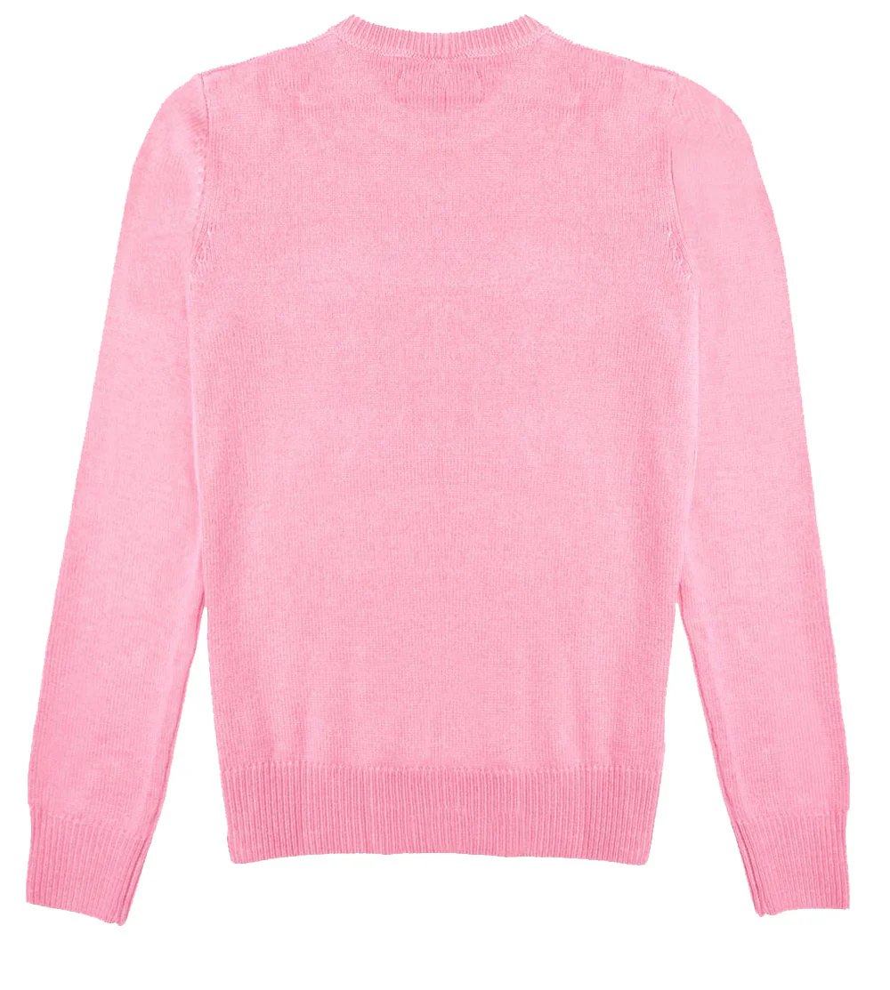 Suéter rosa feminino com bordado 
