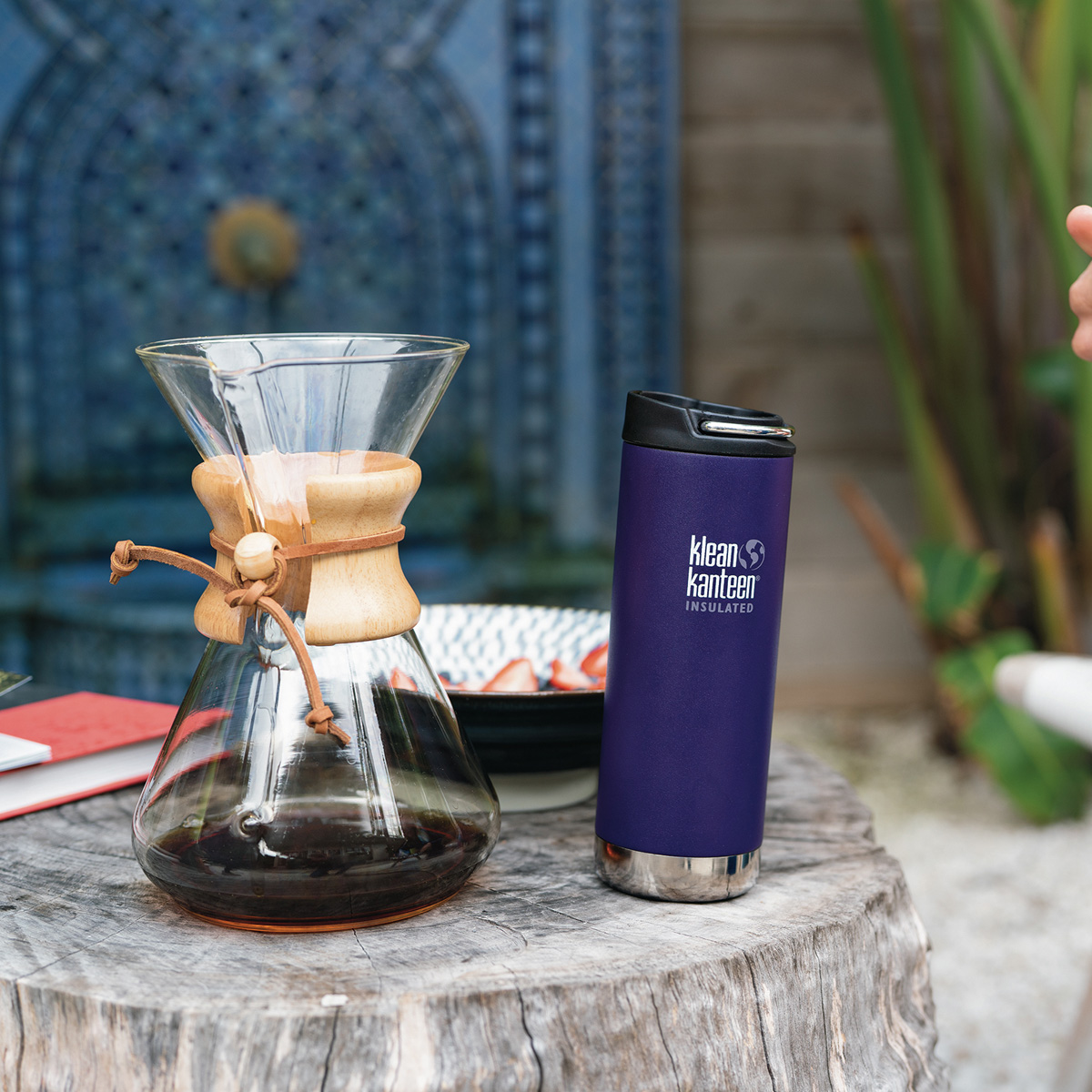  Garrafa térmica Klean Kanteen Insulated Tkwide de 473ml com tampa Tapón Café