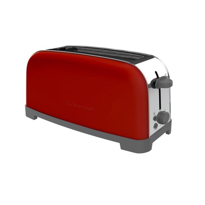 TAURUS - Tostapane - 1 fessura - 850W - Modello singolo vintage - acciaio inox rosso
