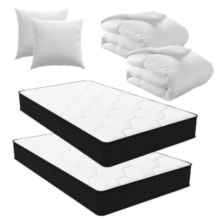 Set di 2 materassi Sleivant 90x190 cm - Materasso singolo spesso 16 cm