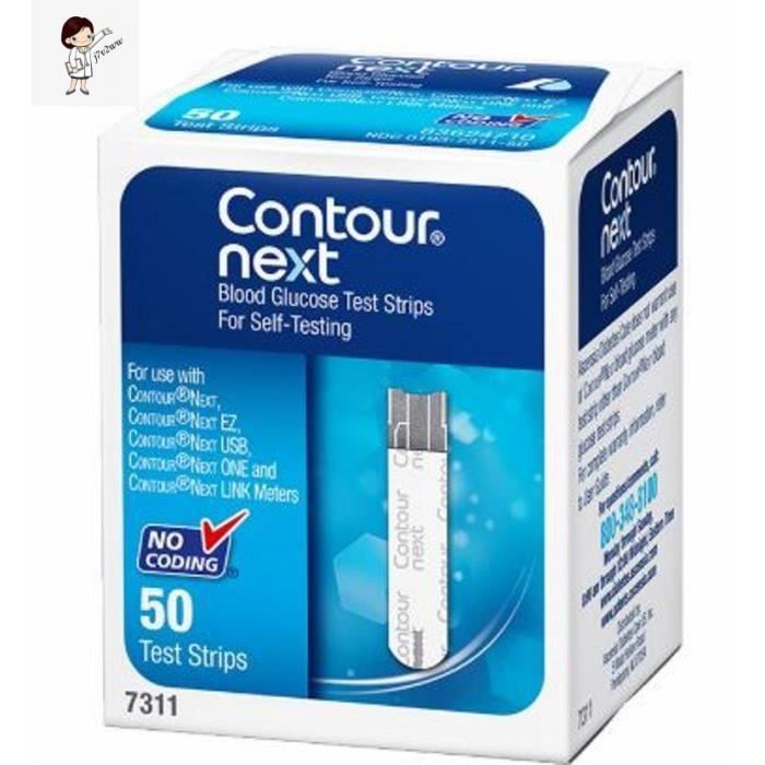 Tiras reactivas para medir la glucosa en sangre BAYER Contour Next, 50 unidades