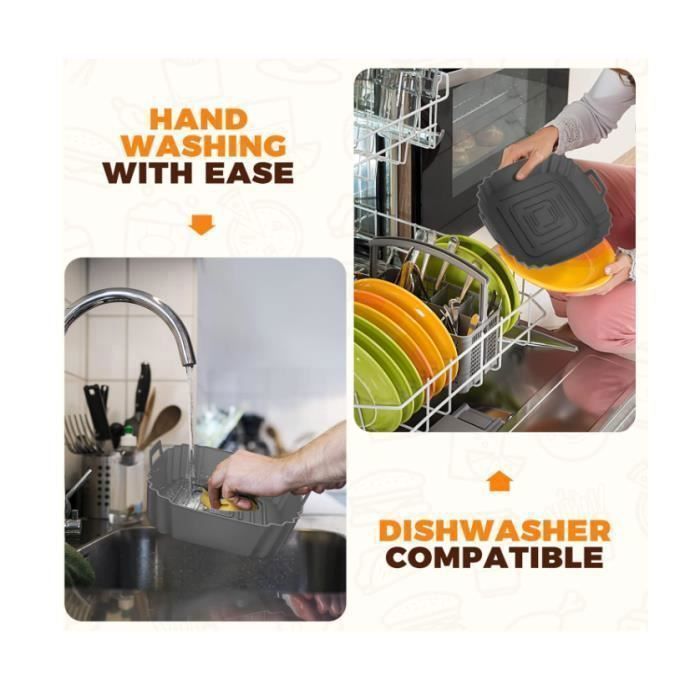 Moule silicone 3 pièces pour airfryer - réutilisable, compatible four et micro-ondes