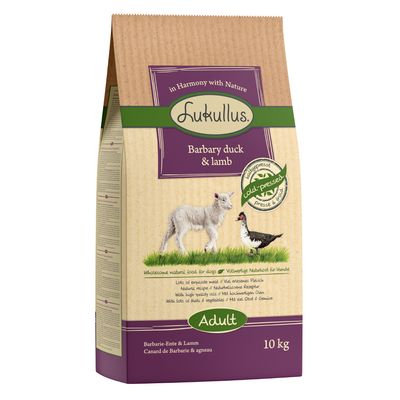 Alimento seco para perros Lukullus prensado en frío, paquete económico de 2 x 10 kg.