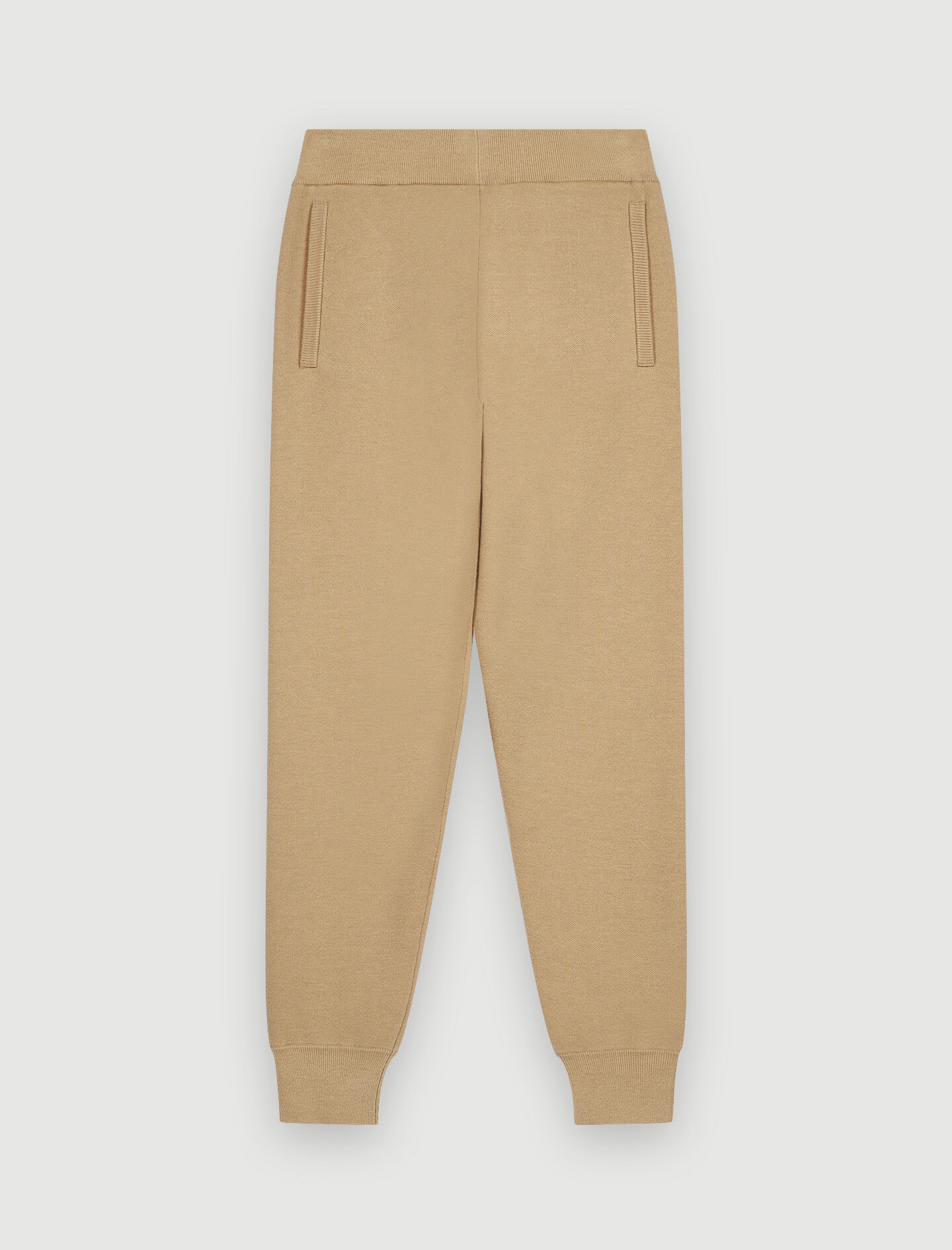 Pantaloni de trening tricotați în stil camel
