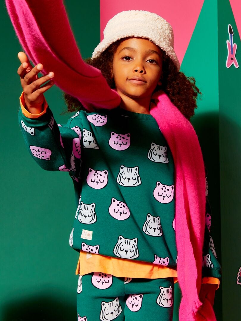 Fleece sweatshirt - Grafik Edition - GROEN