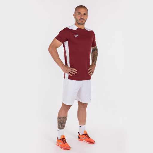 Camiseta Manga Corta Joma Championship Vi Burdeos Blanco