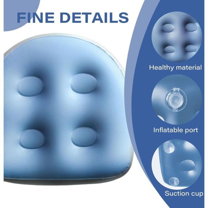 Asiento hinchable para spa - Nosheir - Juego de 2 - Dimensiones 47x37x15 cm - Respaldo - Superficie contorneada