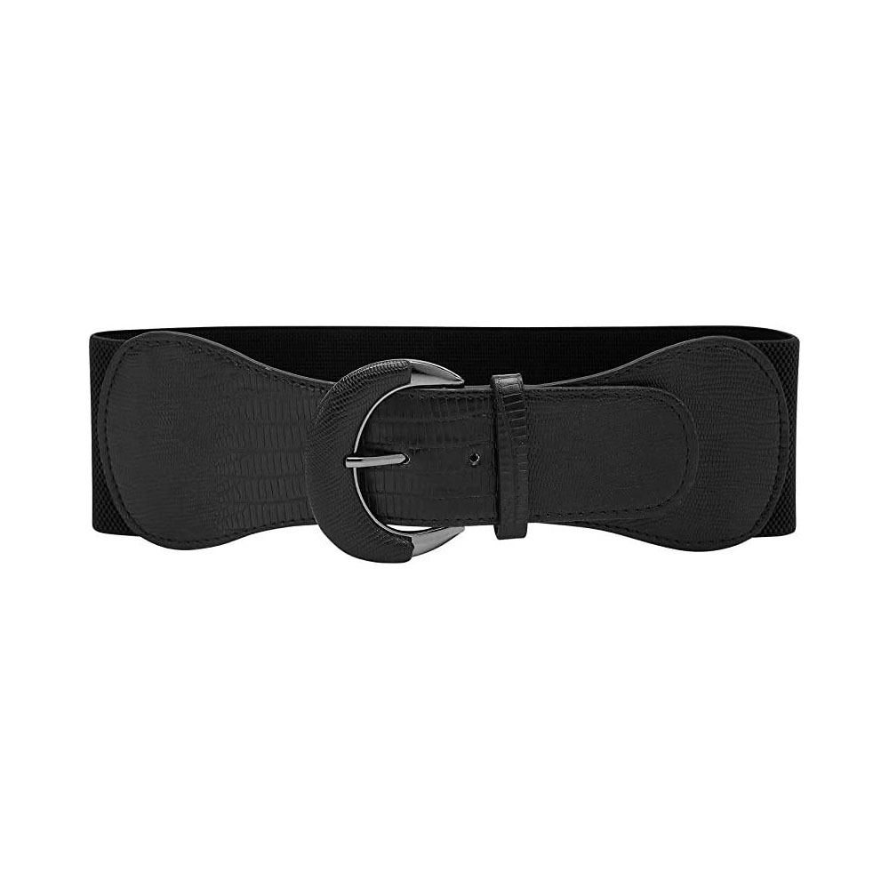 Ceinture BlackButterfly large en PU élastique extensible à boucle épaisse