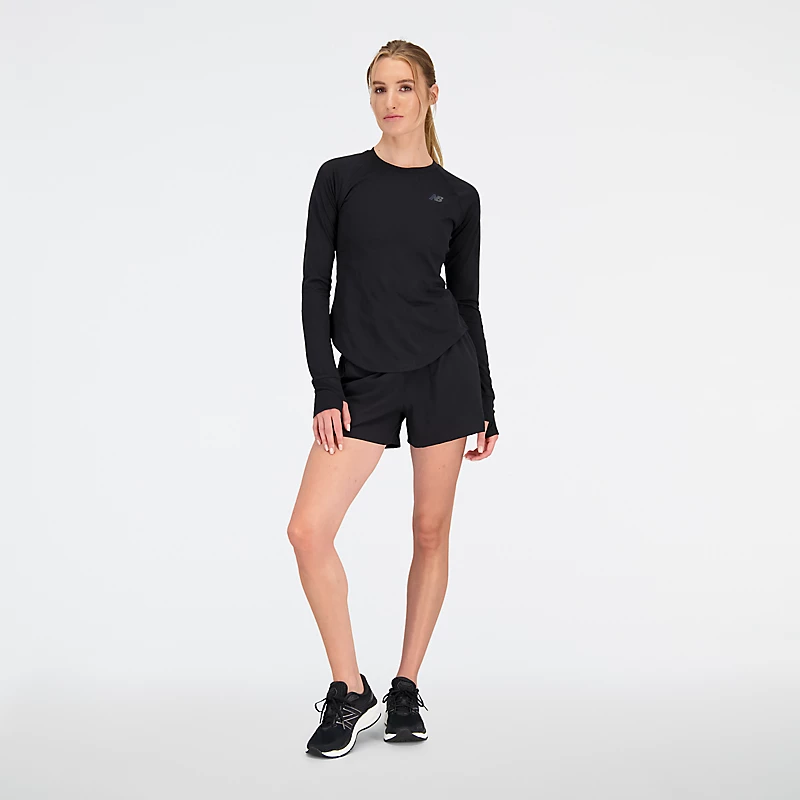 Q Speed Jacquard Damen Langarmshirt - SCHWARZ