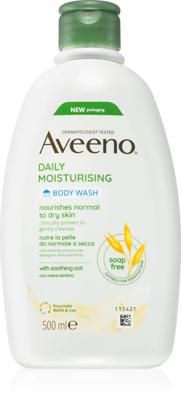 Aveeno Sabonete Líquido Hidratante Diário Creme de Banho Nutritivo Intensivo