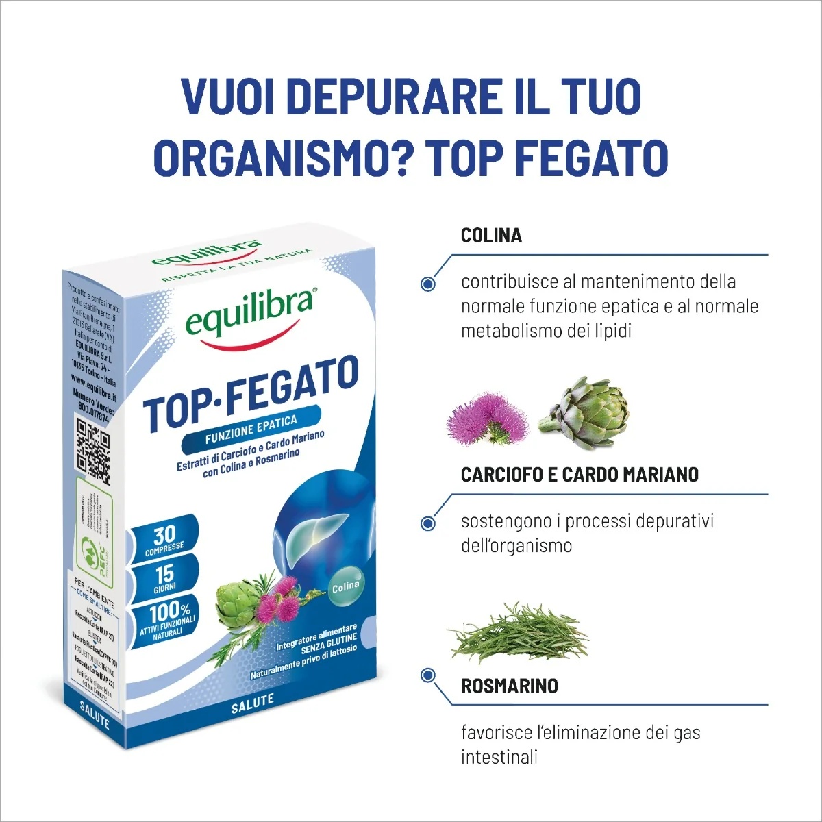 EQUILIBRA Equilibra Top Liver met aloë vera 30 tabletten Voedingssupplement voor een gezonde lever