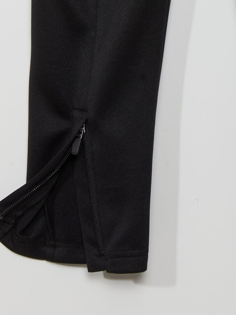 Conjunto de calça e blusa de moletom com zíper - preto