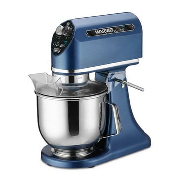 Luna 7 Qt. 11-snelheden blauwe staande mixer met deeghaak, mengspatel en garde
