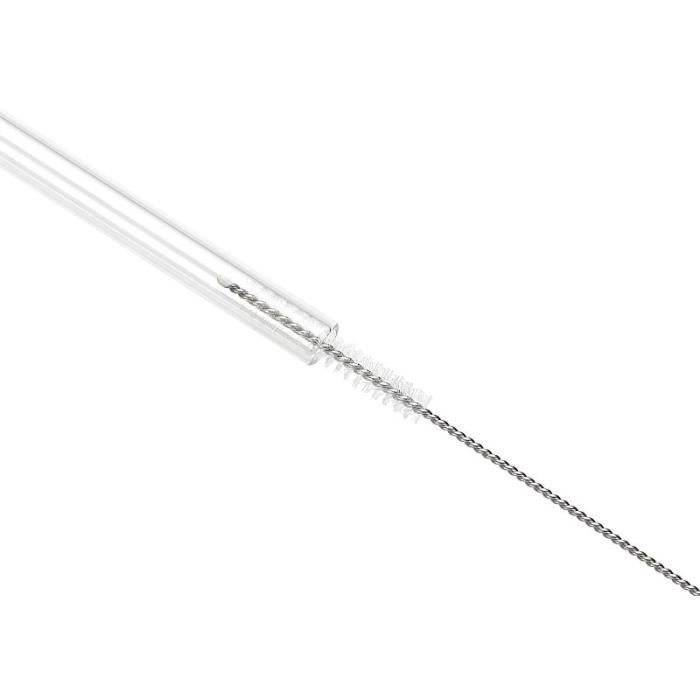 Jeu de 6 pailles en verre borosilicate - ROSENSTEIN & SOHNE - Gris - Incassables - Réutilisables - 8 x 200 mm