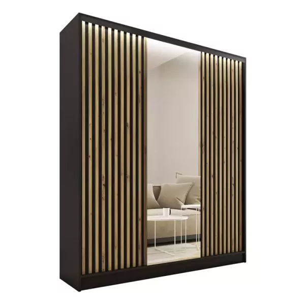 Szafa przesuwna z lustrem lamele 150 cm LOFT
