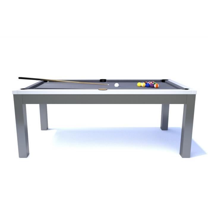7FT Convertible Dining Table/Billiard Table - Meyer - Grey and White - Grey Cloth