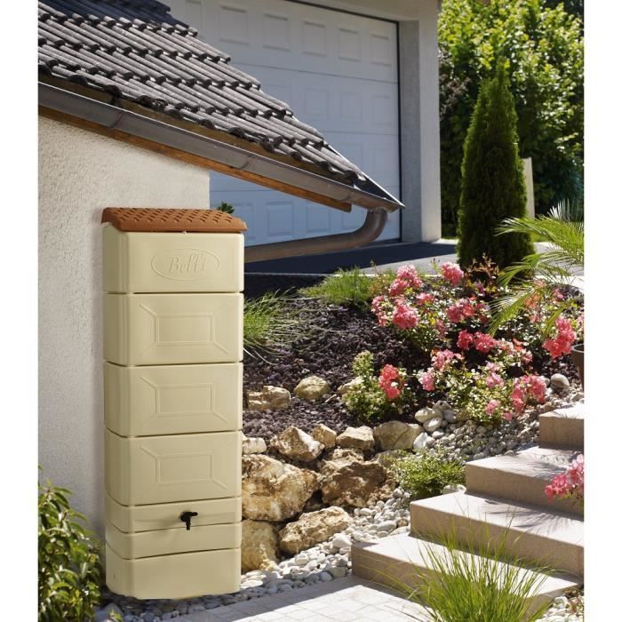 Wandmontierte Regentonne - BELLI - 300 l - Beige
