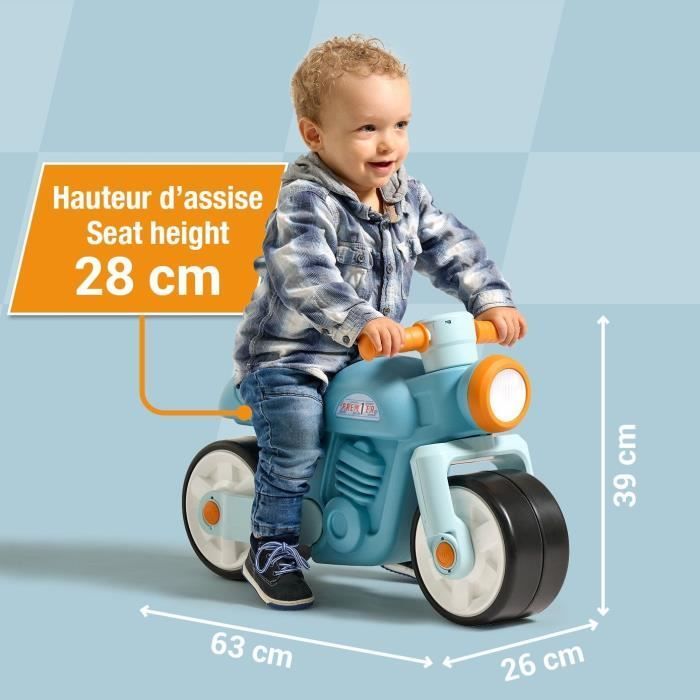 Draisienne Moto Premier - FALK - Avec roues silencieuses - Bleu - 75% Plastique Recyclé - 100% Fabriqué en France - Dès 12 mois