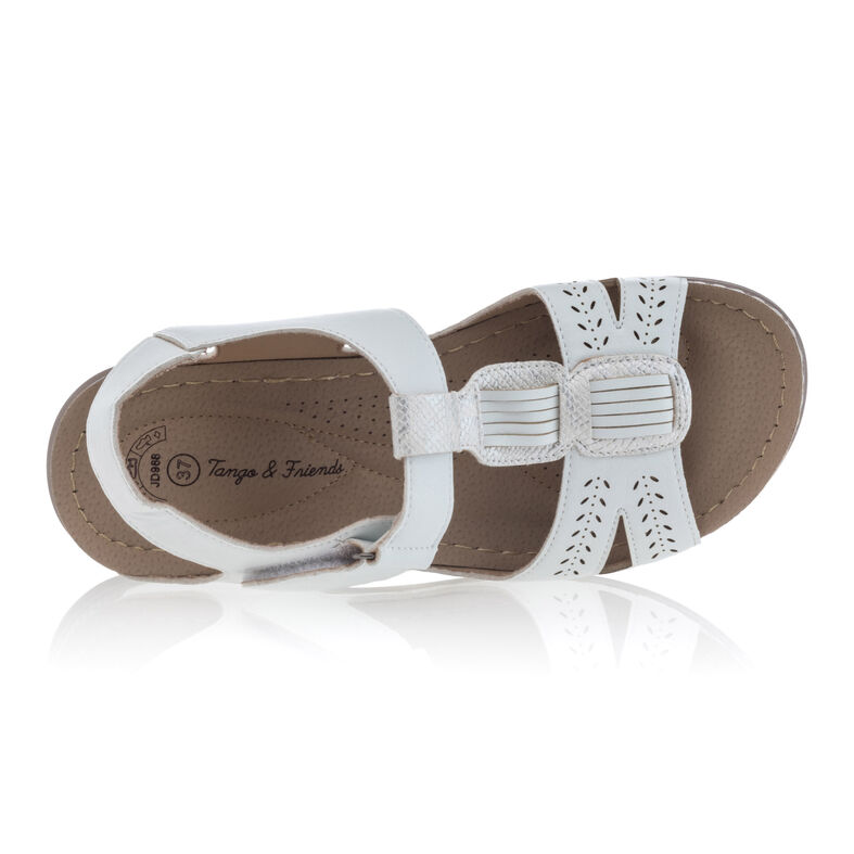Weiße Damensandalen / Zehenfreie Schuhe
