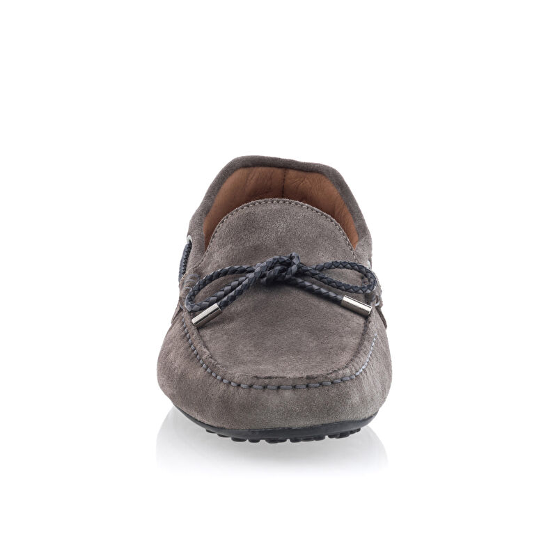 Grå loafers/båtskor för män
