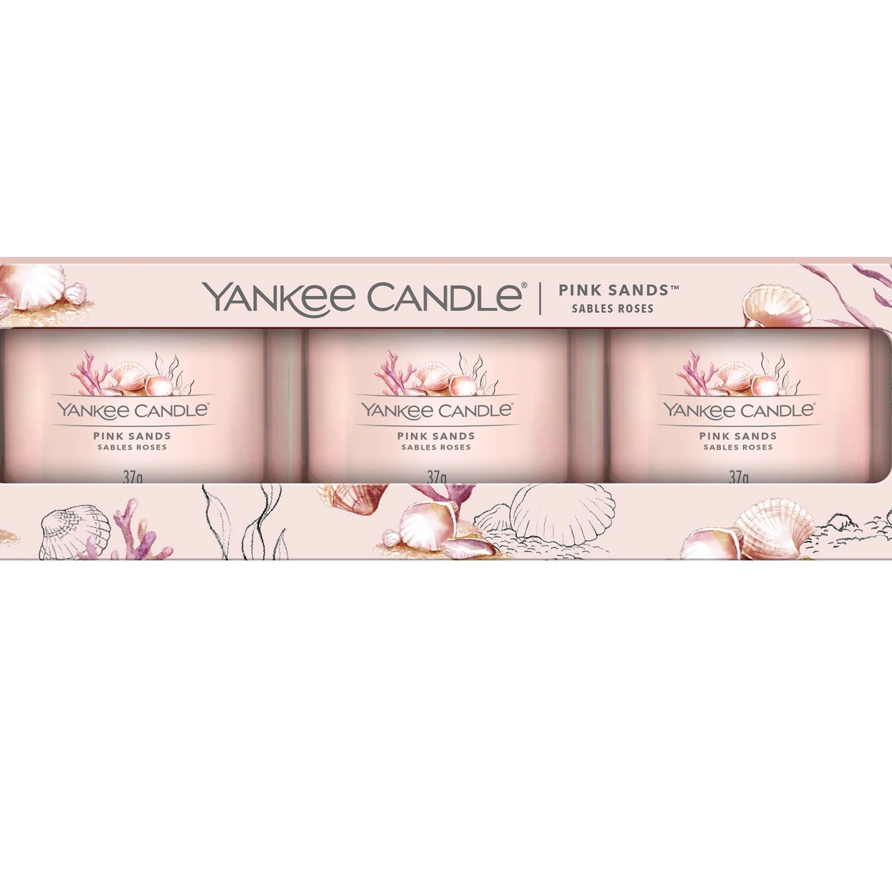 Filled Votive Candles Pink Sands - Candela Profumata