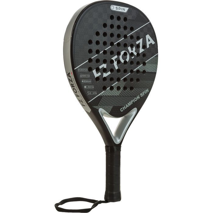 Padel racket - FZ FORZA - Champion Spin - 100% woven 18K graphite - Matte surface - Stiff EVA foam - Diamond shape - Black