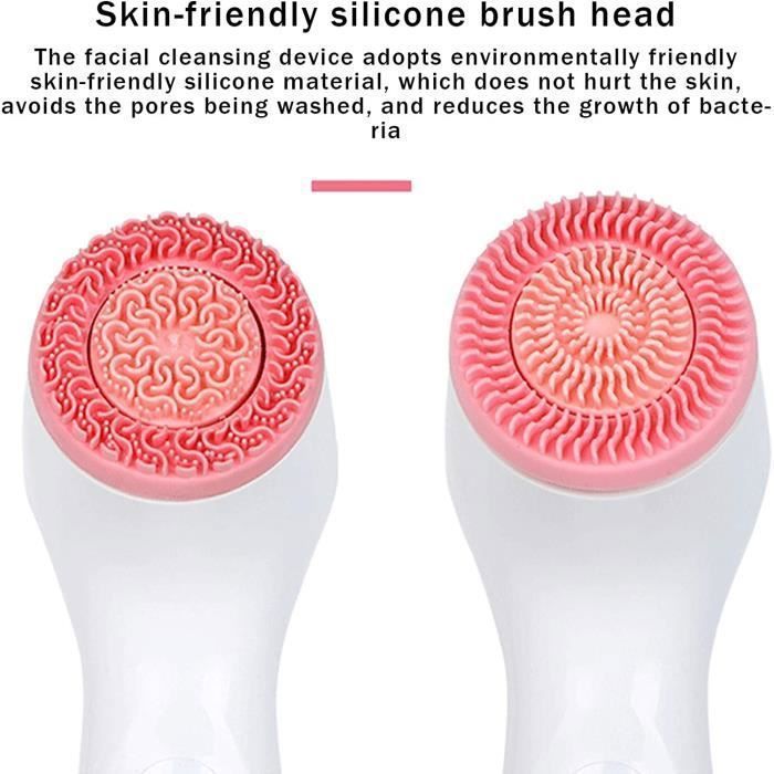 Spazzola detergente viso in silicone, spazzola detergente viso elettrica portatile, pulizia profonda, esfoliazione delicata.