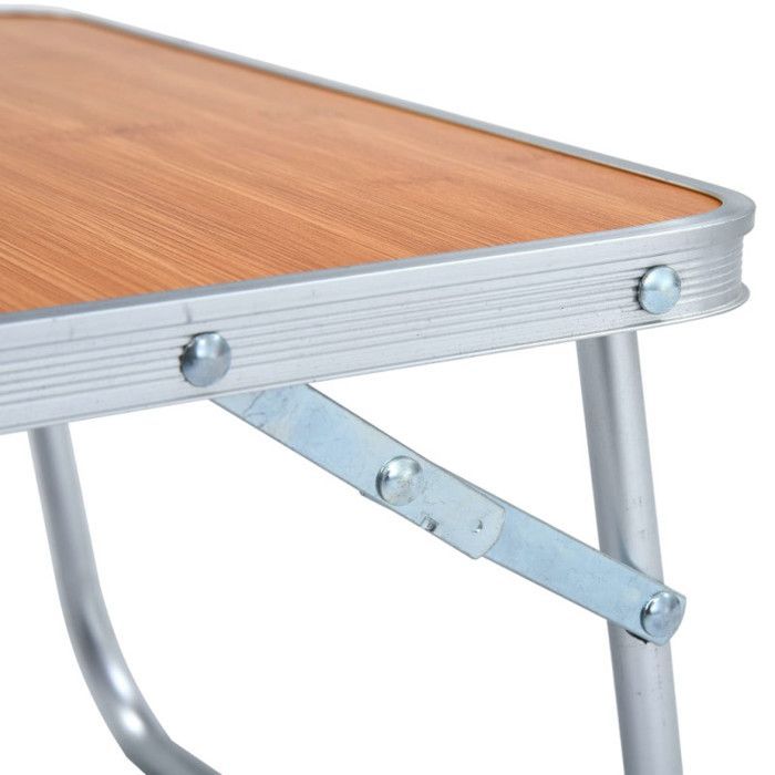 Mesa plegable de camping vidaXL, aluminio marrón, 60x40 cm