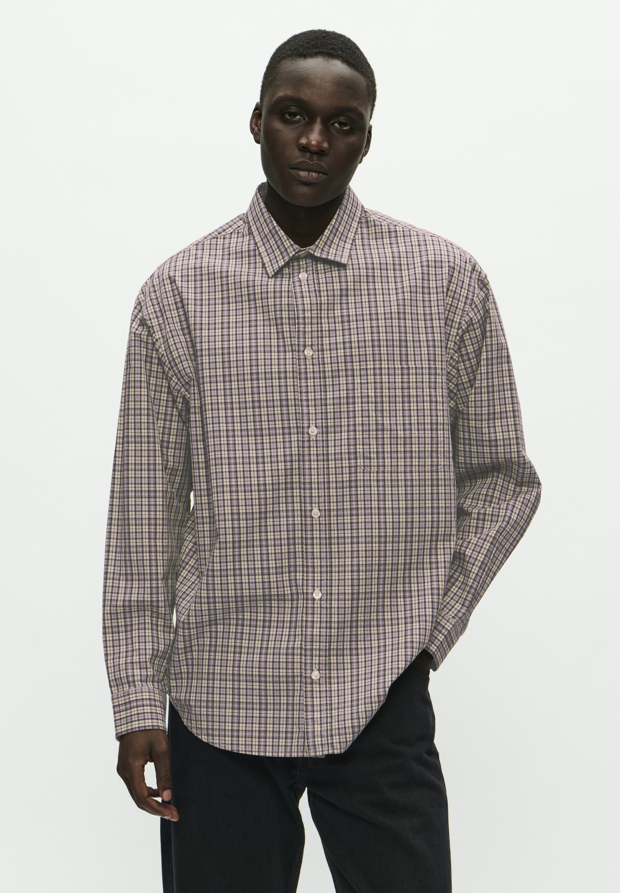 WOOD WOOD CARTER CHECK - Košile - minimal gray check